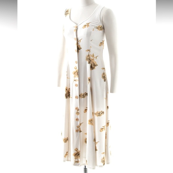 Vintage lattice caged back sundress size 14 Large floral roses pockets - Picture 7 of 8